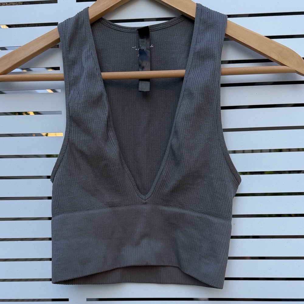 Abercrombie & Fitch Gray Crop Top